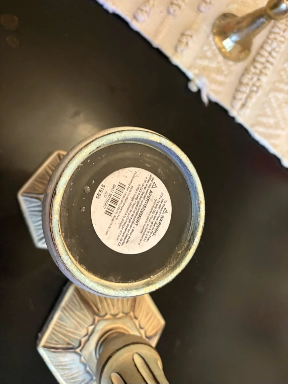 Pier 1 Distressed Cream Decorative Candle Holders - Pair